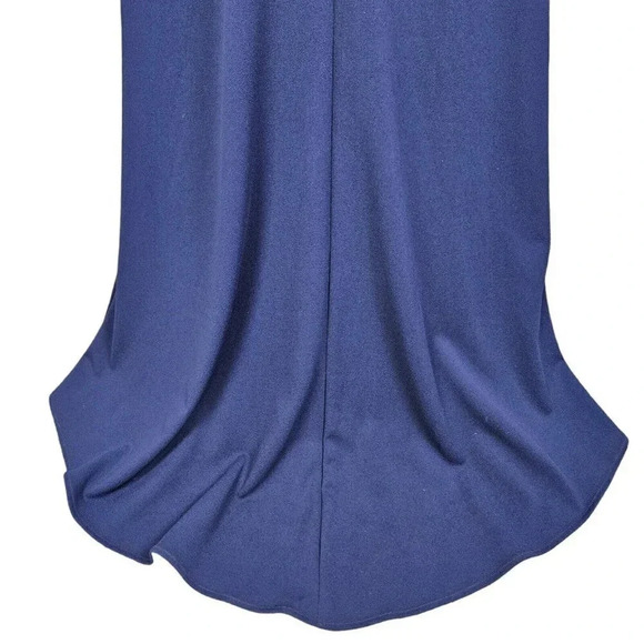 Betsy & Adam Blue Cap‎ Sleeve Full Length Gown Dress Slit Size 6 NWT New - Picture 6 of 11